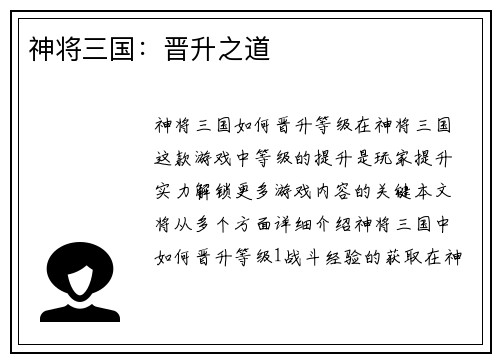 神将三国：晋升之道